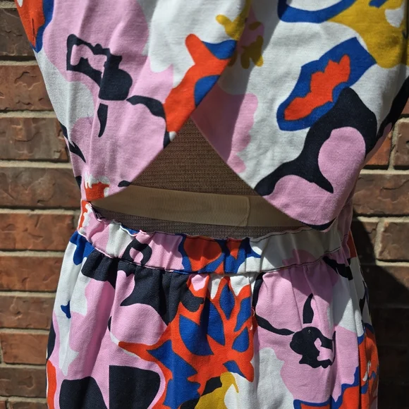 Anthropologie Whit Two Petal Crossback Dress Floral Mod Retro Tiki Twee - Picture 12 of 16